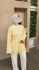 OVERSIZED COTTON SHIRT YELLOW