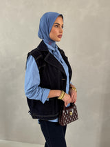 JEANS GILET DARK BLUE