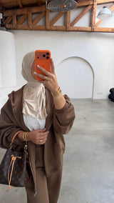 ESSENTIAL OVERSIZED ZIP HOODIE- CAMEL