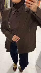 ZARA PREMIUM BLAZER BROWN