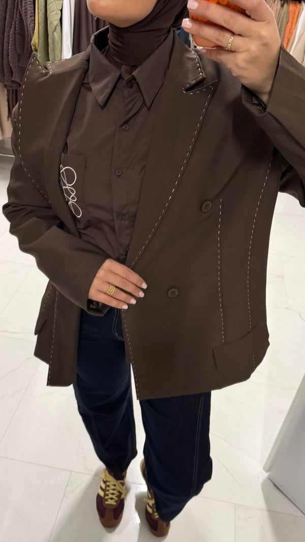 ZARA PREMIUM BLAZER BROWN