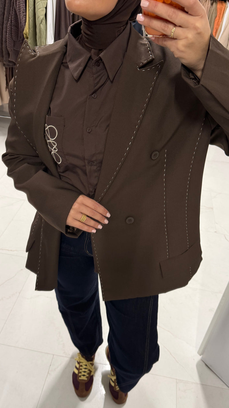 ZARA PREMIUM BLAZER BROWN