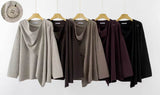 Draped Poncho Sweater choco