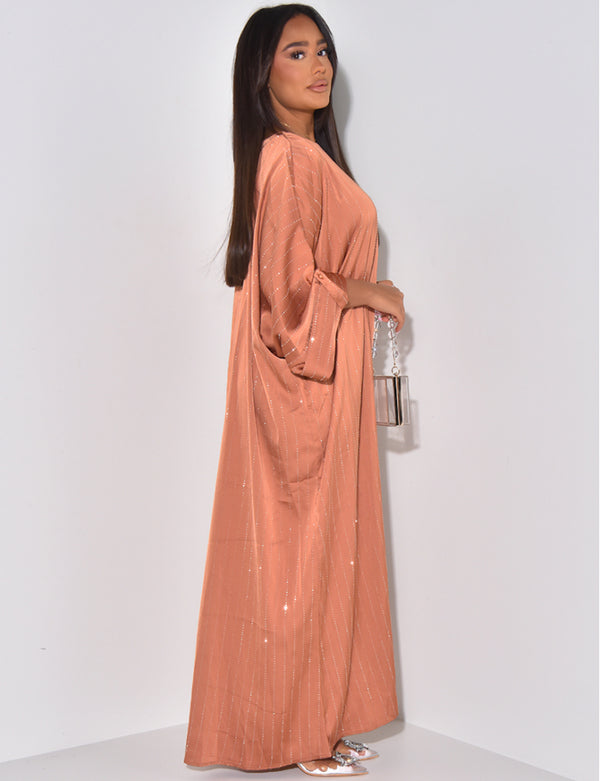 MELINE OVERSIZED STRASS ABAYA RUST (N03)