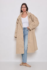 LONG OVERSIZED TRENCHCOAT BEIGE