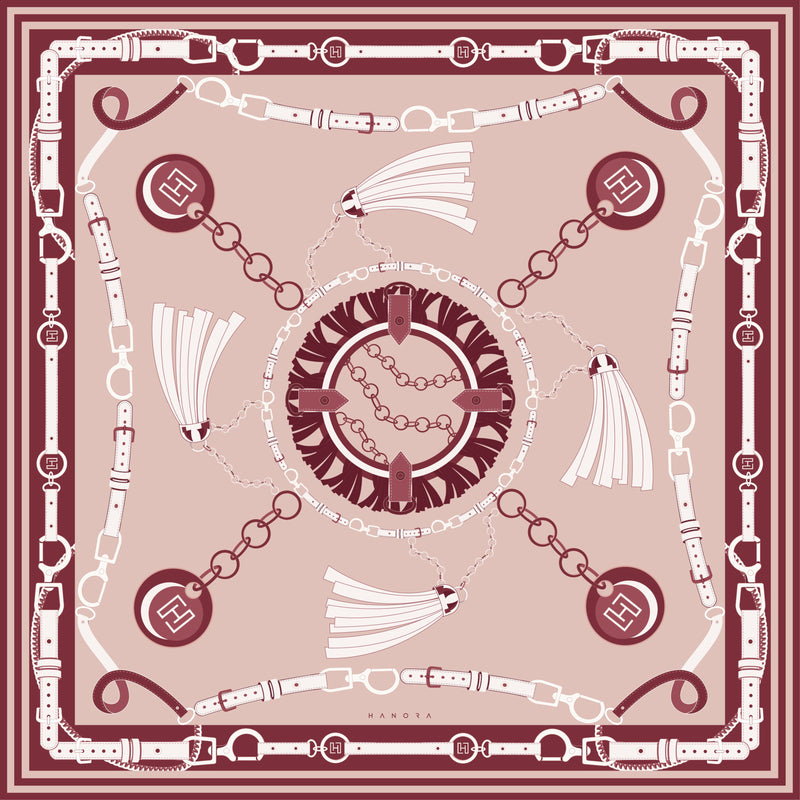 COTTON SHAWL BORDEAUX