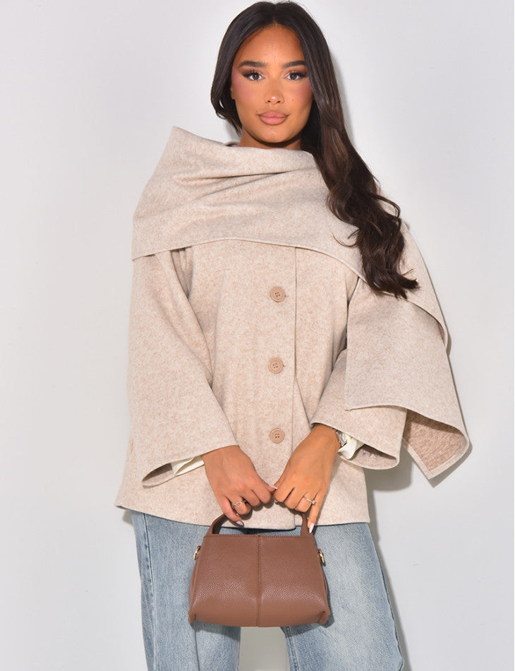 NOUR SHAWL JACKET BEIGE