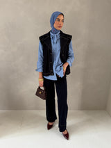 WIDE LEG JEANS DARK BLUE