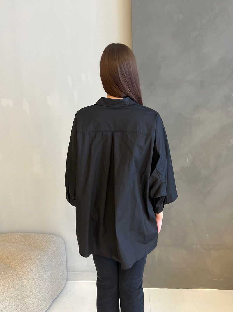 Oversized long blouse black
