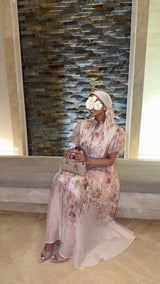 NOUR SHORT SLEEVE FLOWER DRESS