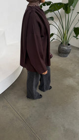 Draped Poncho Sweater choco
