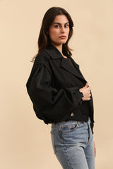 CROPPED TRENCHCOAT BLACK