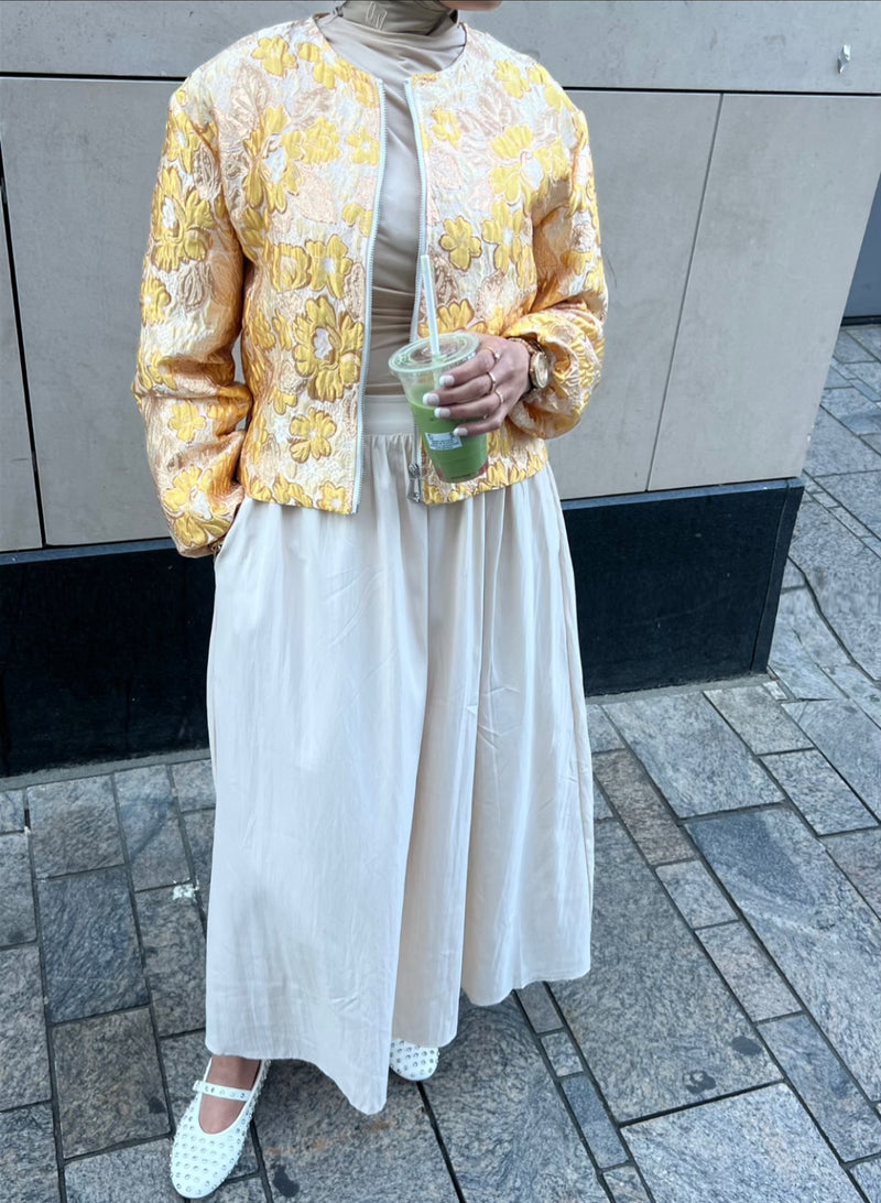 FLORA JACQUARD VEST BUTTER YELLOW