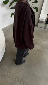 Draped Poncho Sweater choco