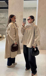LONG OVERSIZED TRENCHCOAT BEIGE