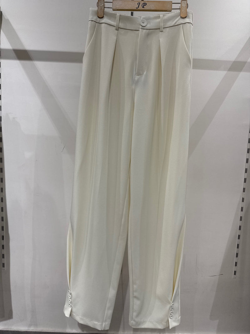 AZILI High-Waist Wide Leg Pantalon ECRU