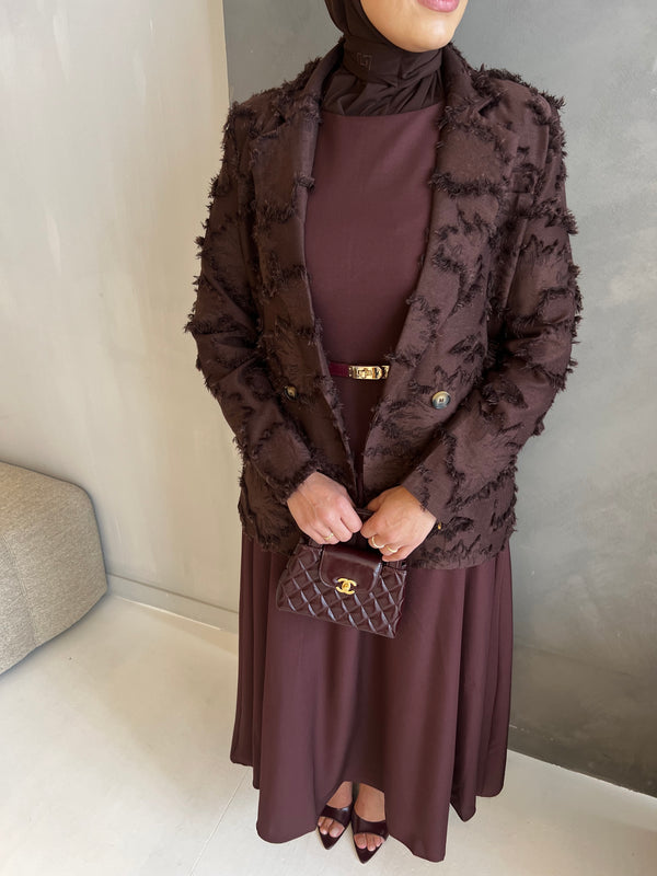 HANORA LUXURY BLAZER BROWN
