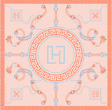 HANORA SIGNATURE SILK SCARF- CORAL SKY