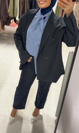 ZARA PREMIUM BLAZER NAVY BLUE