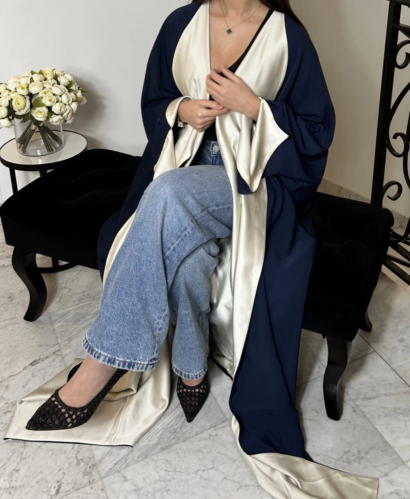 REVERSIBLE ABAYA KHALIJI  MARINA BLUE