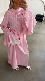 CHECKED DRESS PINK