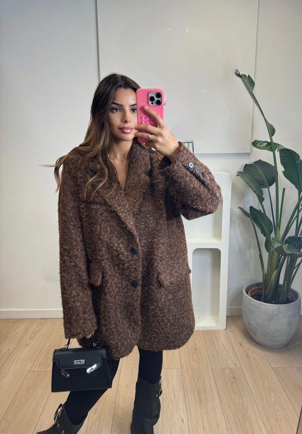 CLARA WOOL OVERSIZED BLAZER BRWON