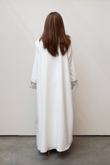 SLEEVELESS KIMONO SET WITH CAFTAN EFFECT WHITE