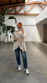 Wrap detail blouse beige