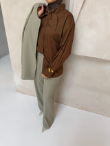 HANORA BLOUSE BROWN