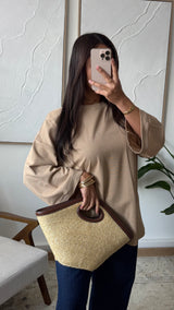 OVERSIZED SHIRT TAUPE