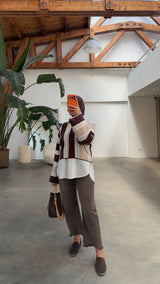 maven striped sweater brown