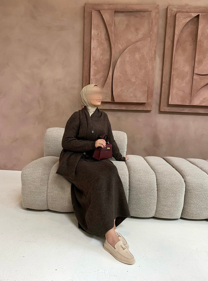 KNITTED SET BROWN