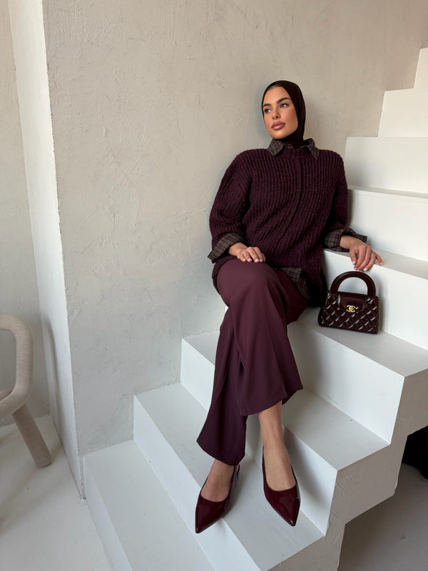 PANTALON MALIA AUBERGINE