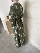 EMBROIDERED FLORAL DRESS BLUE