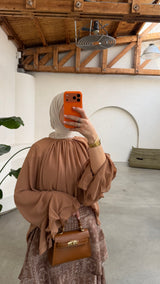 LOU RUFFLE BLOUSE PEACH