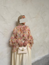 FLORAL RUFFLE BLOUSE