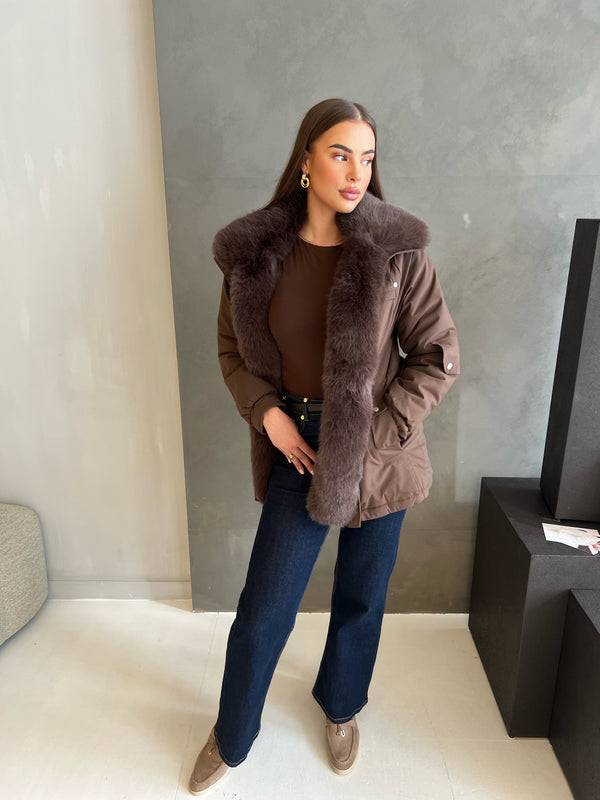FAUX FUR COATBROWN
