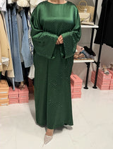 MELINE OVERSIZED STRASS ABAYA ENERALD GREEN