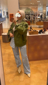 OVERSIZED LEATHER GREEN