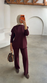 LIVIA KNIT SET- BURGUNDY