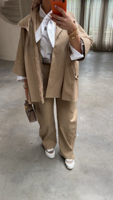 SHORT TRENCH CAPE CAMEL