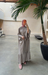 LINDA DRESS DARK BEIGE