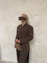 TAILORED BLAZER WARM BROWN