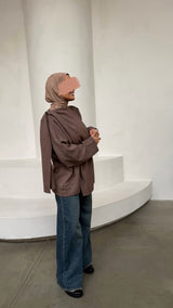 Draped Poncho Sweater taupe