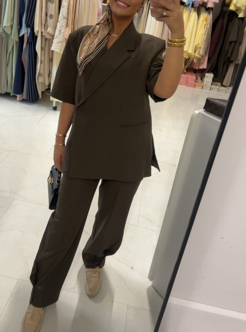 MADDY OVERSIZED BLAZER BROWN
