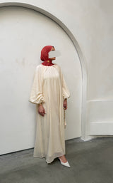 BALLOON SLEEVE ABAYA CRÉME