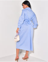 BASIC LONG BLOUSEDRESS BABY BLUE