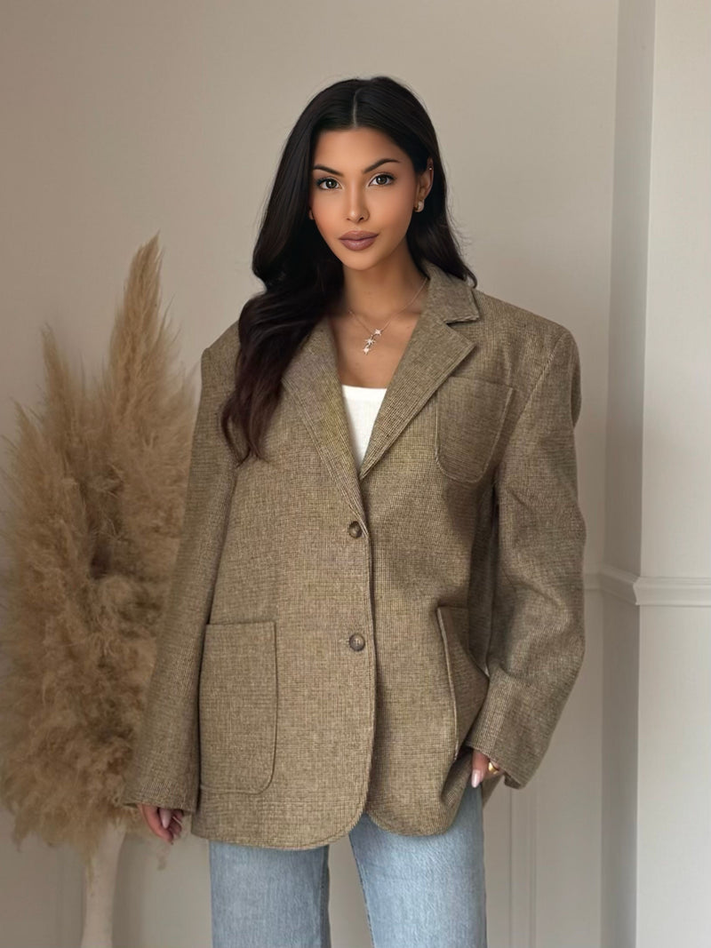 BERRY BLAZER GREEN/BEIGE