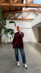 Wrap detail blouse burgundy
