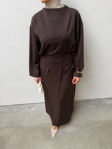 POCKET SKIRT SET BROWN